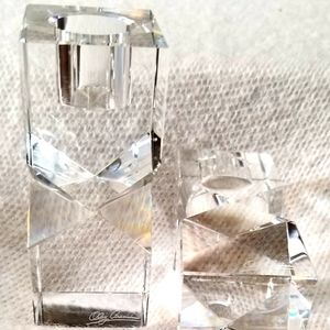 OLEG Cassini Crystal Candle Stick Set With Box
